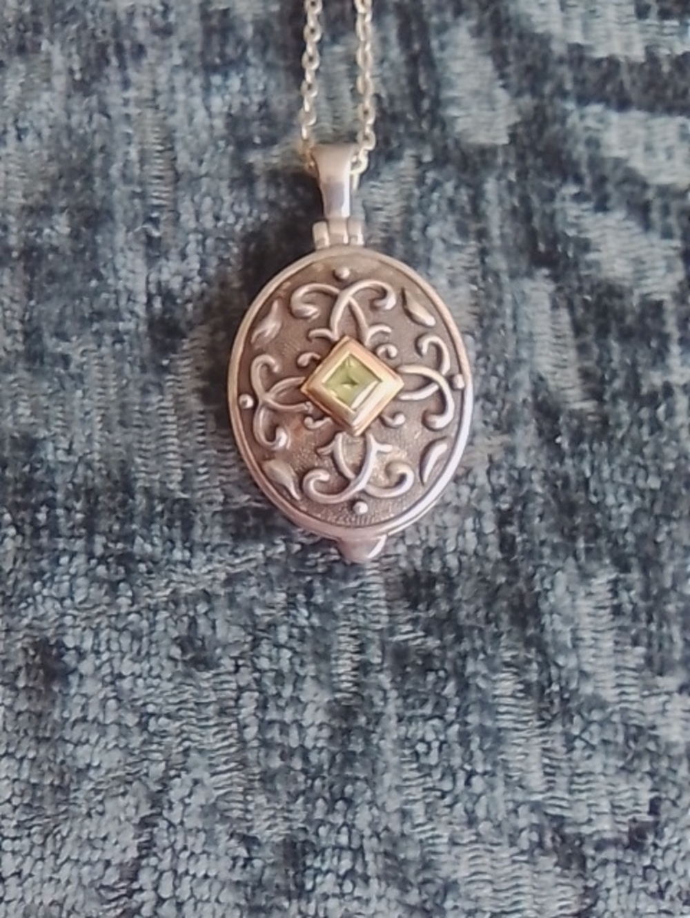 Rare Natural Peridot Locket By Anatoli!!!